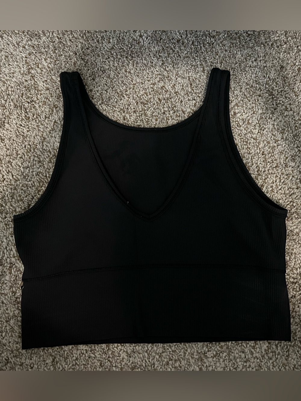 Lululemon Black Ribbed Cropped Tank - Picture 2 of 3